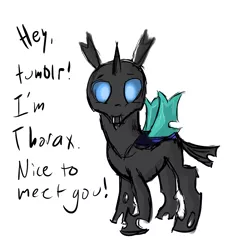 Size: 1280x1280 | Tagged: artist:hyper dash, ask, ask thorax, changeling, derpibooru import, safe, simple background, solo, that was fast, the times they are a changeling, thorax, tumblr, white background