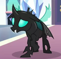 Size: 397x383 | Tagged: changeling, derpibooru import, sad, safe, screencap, solo, the times they are a changeling, thorax