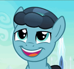 Size: 518x486 | Tagged: safe, derpibooru import, screencap, crystal hoof, thorax, changeling, crystal pony, pony, the times they are a changeling, cropped, disguise, disguised changeling, faic, happy, smiling, solo