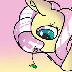 Size: 6890x6890 | Tagged: absurd resolution, artist:pikah-choo, bust, derpibooru import, flower, fluttershy, gradient background, looking at something, looking down, portrait, profile, safe, solo