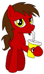 Size: 466x771 | Tagged: safe, artist:toyminator900, derpibooru import, oc, oc:chip, unofficial characters only, pegasus, pony, drinking, food, grape juice, grapes, juice, looking at you, solo