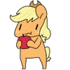Size: 100x100 | Tagged: aikatsu!, animated, apple, applejack, artist:pohwaran, derpibooru import, eating, food, frame by frame, gif, gif for breezies, icon, parody, picture for breezies, safe, solo