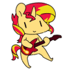 Size: 100x100 | Tagged: safe, artist:pohwaran, artist:walf, derpibooru import, sunset shimmer, pony, aikatsu!, animated, frame by frame, gif, gif for breezies, guitar, icon, picture for breezies, solo, sunset shredder
