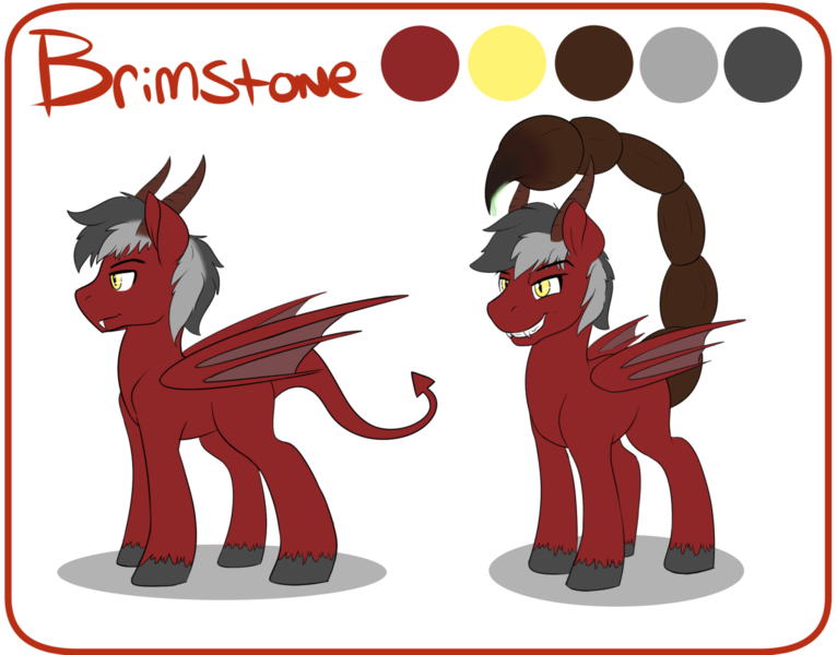 Size: 1280x1002 | Tagged: artist:swiftsketchpone, demon pony, derpibooru import, oc, oc:brimstone, original species, reference sheet, safe, unofficial characters only