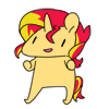 Size: 100x100 | Tagged: safe, artist:pohwaran, derpibooru import, sunset shimmer, pony, animated, bipedal, chibi, cute, frame by frame, gif, gif for breezies, icon, picture for breezies, shimmerbetes, solo