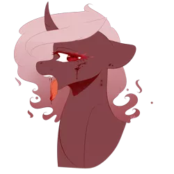 Size: 1024x1024 | Tagged: semi-grimdark, artist:alliedrawsart, derpibooru import, oc, oc:crona, unofficial characters only, blood, goretober, open mouth, simple background, solo, tongue out, transparent background