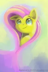 Size: 1064x1600 | Tagged: safe, artist:redink853, derpibooru import, fluttershy, bust, looking up, portrait, solo