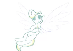 Size: 1240x877 | Tagged: safe, artist:alixnight, derpibooru import, vapor trail, pegasus, pony, top bolt, female, inkscape, mare, simple background, sketch, solo, spread wings, vector, white background, wings