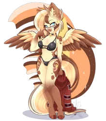 Size: 3500x4000 | Tagged: anthro, anthro oc, artist:silent-shadow-wolf, bikini, breasts, clothes, derpibooru import, female, glasses, oc, oc:heavenly hazelnut, pegasus, simple background, solo, solo female, suggestive, swimsuit, transparent background, unguligrade anthro, unofficial characters only