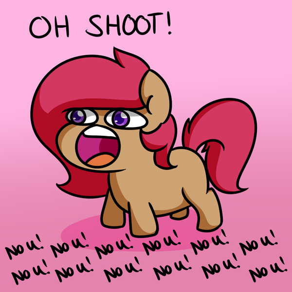 Size: 1000x1000 | Tagged: artist:lockheart, chibi, derpibooru import, no u, :o, oc, oc:stella cherry, open mouth, pink background, safe, simple background, solo, squatpony, unofficial characters only, wat