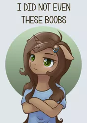 Size: 2480x3508 | Tagged: safe, artist:pezzhippo, derpibooru import, oc, oc:pezzhorse, unofficial characters only, pony, semi-anthro, unicorn, blushing, hairclip, rule 63, solo