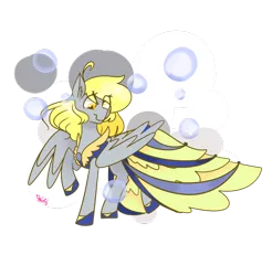 Size: 1024x1041 | Tagged: safe, artist:cubbybatdoodles, derpibooru import, derpy hooves, pegasus, pony, clothes, dress, female, gala dress, mare, solo