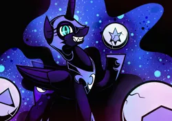 Size: 1754x1240 | Tagged: artist:rambopvp, derpibooru import, element of magic, elements of harmony, grin, nightmare moon, safe, smiling, solo