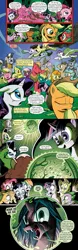 Size: 651x2100 | Tagged: safe, derpibooru import, edit, idw, apple bloom, applejack, big macintosh, carrot top, cheerilee, doctor whooves, fluttershy, golden harvest, lily, lily valley, lyra heartstrings, pinkie pie, queen chrysalis, rainbow dash, rarity, scootaloo, spike, sweetie belle, time turner, twilight sparkle, wild fire, zecora, changeling, changeling queen, earth pony, pegasus, pony, unicorn, zebra, comic:friendship is dragons, spoiler:comic, chrono chrys, clothes, cocoon, comic, cutie mark crusaders, dialogue, ear piercing, earring, eyes closed, female, filly, flying, freckles, hat, hoof hold, jewelry, male, mane seven, mane six, mare, neck rings, necktie, observer, piercing, stallion, text edit, unicorn twilight, watch