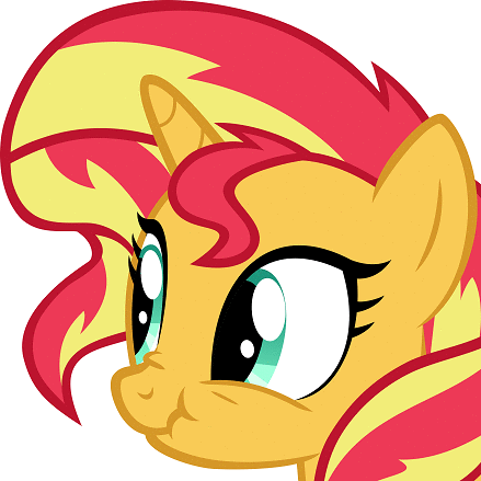 Size: 439x439 | Tagged: safe, artist:vesdew, derpibooru import, edit, editor:watermelon changeling, sunset shimmer, pony, unicorn, animated, cute, gif, meme, scrunchy face, seizure warning, shimmerbetes, simple background, solo, vibrating, white background, x intensifies