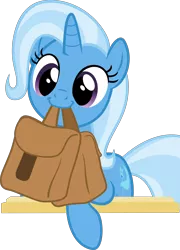 Size: 3000x4167 | Tagged: safe, artist:sollace, derpibooru import, trixie, pony, to where and back again, .svg available, behaving like a dog, cute, diatrixes, saddle bag, simple background, solo, to saddlebags and back again, transparent background, vector