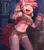 Size: 2958x3343 | Tagged: suggestive, artist:audrarius, derpibooru import, pinkie pie, anthro, earth pony, alternate hairstyle, bandage, belly button, blood, breasts, clothes, costume, female, frankenstein's monster, halloween, high res, image, looking at you, midriff, open mouth, png, solo, syringe, tongue out, underboob