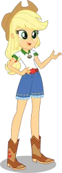 Size: 2171x6000 | Tagged: safe, artist:limedazzle, derpibooru import, applejack, equestria girls, legend of everfree, absurd resolution, clothes, cowboy hat, denim, female, freckles, hat, open mouth, shorts, simple background, solo, stetson, transparent background, vector