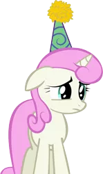 Size: 8672x14514 | Tagged: absurd resolution, amending fences, artist:cyanlightning, derpibooru import, hat, looking down, party hat, sad, safe, simple background, solo, .svg available, transparent background, twinkleshine, vector