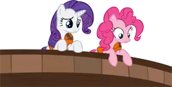 Size: 15705x7952 | Tagged: absurd resolution, artist:cyanlightning, derpibooru import, looking down, pinkie pie, ppov, rarity, safe, simple background, .svg available, transparent background, vector