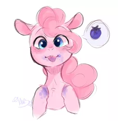 Size: 576x589 | Tagged: artist:space-cakees, blueberry, derpibooru import, food, pinkie pie, safe, sketch, solo