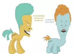 Size: 745x546 | Tagged: artist needed, beavis, beavis and butthead, butthead, derpibooru import, downvote bait, nightmare fuel, not salmon, safe, snails, snips, uncanny valley, wat, why