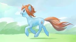 Size: 1280x707 | Tagged: safe, artist:magistra, derpibooru import, oc, unofficial characters only, earth pony, pony, happy, running, solo