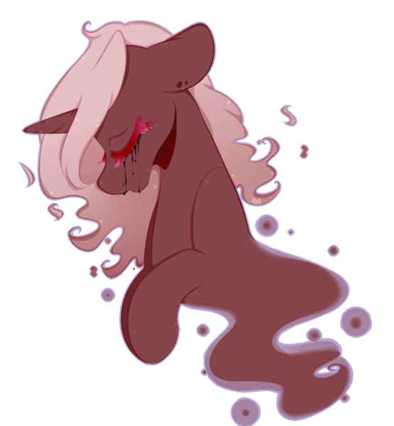 Size: 1024x1108 | Tagged: artist:alliedrawsart, bust, crying, derpibooru import, ghoul, goretober, oc, oc:crona, portrait, safe, simple background, solo, transparent background, unofficial characters only