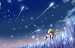 Size: 2048x1300 | Tagged: artist:phuocthiencreation, comic:prolonged dream, derpibooru import, grass, night, oc, oc:morpheus, older, safe, shooting stars, solo, stars, unofficial characters only