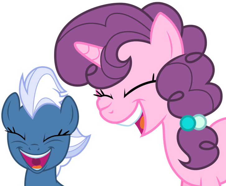 Size: 3635x3001 | Tagged: artist:cloudyglow, derpibooru import, eyes closed, laughing, laughingmares.jpg, night glider, open mouth, safe, simple background, smiling, sugar belle, to where and back again, transparent background, vector