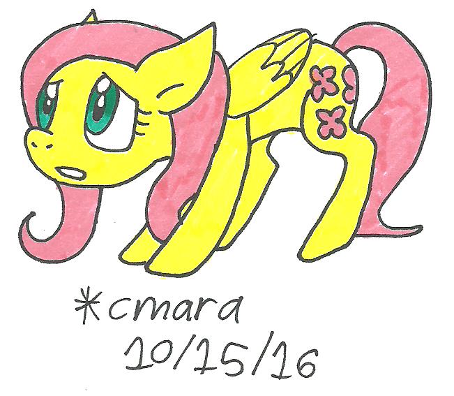 Size: 651x567 | Tagged: artist:cmara, derpibooru import, fluttershy, safe, solo, traditional art