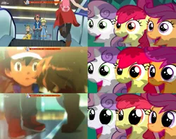 Size: 1785x1410 | Tagged: airport, anime, apple bloom, apple bloom the shipper, artist:steghost, ash ketchum, bonnie, clemont, clothes, crossover, cutie mark crusaders, cutie ship crusaders, dedenne, derpibooru import, edit, edited screencap, escalator, hearts and hooves day, hearts and hooves day (episode), kissing, pikachu, pokémon, pokémon x and y, running, safe, scootaloo, scootaloo the shipper, screencap, serena (pokemon), shipper on deck, shoes, smiling, spoilers for another series, sweetie belle, sweetie the shipper
