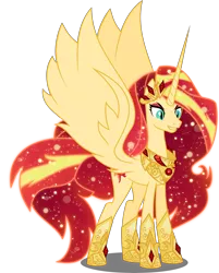 Size: 6845x8520 | Tagged: safe, artist:orin331, derpibooru import, nightmare star, sunset shimmer, alicorn, pony, absurd resolution, alicornified, crown, evil, hoof shoes, jewelry, nightmare sunset, nightmarified, race swap, regalia, shimmercorn, simple background, solo, transparent background, vector, xk-class end-of-the-world scenario