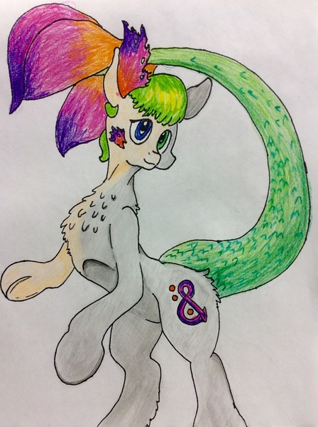 Size: 1775x2377 | Tagged: artist:andandampersand, derpibooru import, hybrid, merpony, oc, oc:andandampersand, safe, solo, three faces, traditional art, unofficial characters only