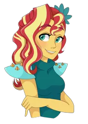 Size: 3040x4280 | Tagged: safe, artist:maddymoiselle, derpibooru import, sunset shimmer, equestria girls, legend of everfree, absurd resolution, alternate hairstyle, bust, clothes, colored pupils, crystal gala, crystal gala dress, cute, dress, female, shimmerbetes, simple background, smiling, solo, transparent background