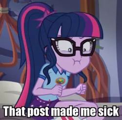 Size: 476x471 | Tagged: safe, derpibooru import, edit, edited screencap, screencap, sci-twi, twilight sparkle, equestria girls, legend of everfree, legend of everfree - bloopers, blooper, cropped, faic, image macro, meme, reaction image, solo