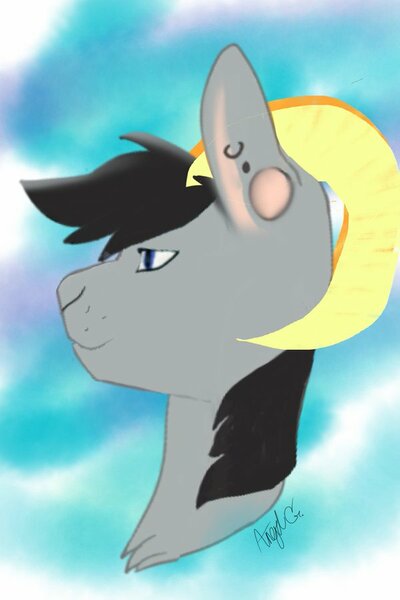 Size: 600x900 | Tagged: artist:angelgalaxy666, derpibooru import, goat pony, oc, oc:beats mane, original species, safe, solo, unofficial characters only