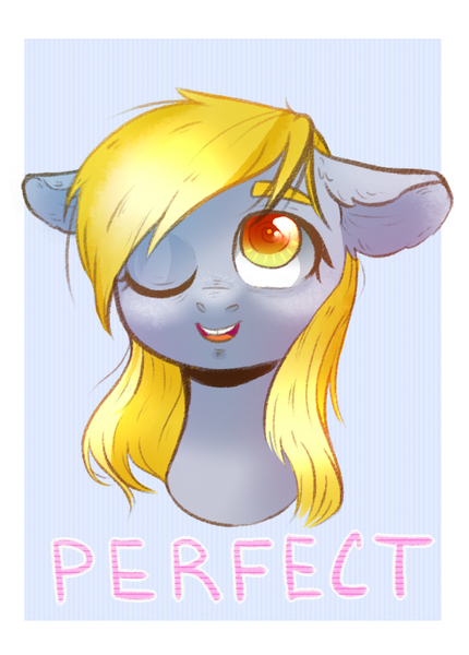 Size: 654x912 | Tagged: safe, artist:rizzych, derpibooru import, derpy hooves, pegasus, pony, bust, colored pupils, digital art, female, mare, motivational poster, open mouth, portrait, poster, simple background, solo