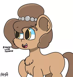 Size: 2000x2100 | Tagged: artist:an-honest-appul, chest fluff, derpibooru import, descriptive noise, horse noises, meme, oc, oc:brownie bun, safe, solo, unofficial characters only