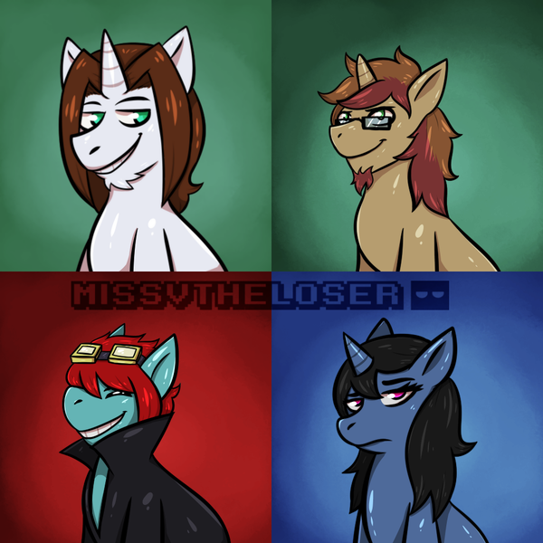 Size: 1000x1000 | Tagged: artist:missvtheloser, derpibooru import, oc, oc:light landstrider, oc:procelle, oc:wildfire ignitus, safe, smiling, unofficial characters only