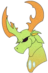 Size: 555x833 | Tagged: artist:combatkaiser, changedling, changeling, derpibooru import, king thorax, safe, simple background, solo, thorax, to where and back again, transparent background