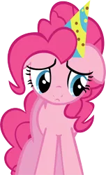 Size: 8698x14348 | Tagged: absurd resolution, amending fences, artist:cyanlightning, derpibooru import, hat, party hat, pinkie pie, sad, safe, simple background, solo, .svg available, transparent background, vector