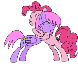 Size: 720x592 | Tagged: safe, artist:toyminator900, derpibooru import, pinkie pie, oc, oc:melody notes, earth pony, pegasus, pony, cute, diapinkes, duo, eyes closed, hug, ocbetes, simple background, smiling, transparent background