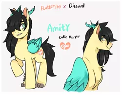 Size: 1024x797 | Tagged: artist:na-na-ni, derpibooru import, hybrid, interspecies offspring, oc, oc:amity, offspring, parent:discord, parent:fluttershy, parents:discoshy, safe, solo, unofficial characters only