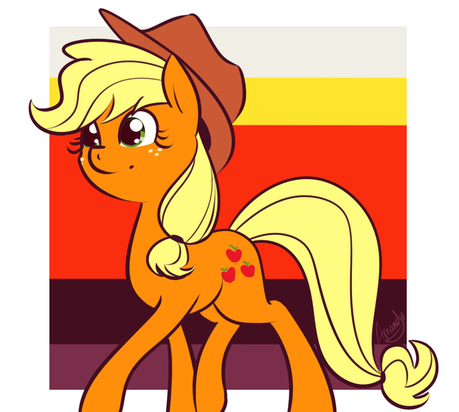 Size: 1115x1000 | Tagged: safe, artist:lilliesinthegarden, derpibooru import, applejack, color palette, color palette challenge, limited palette, solo