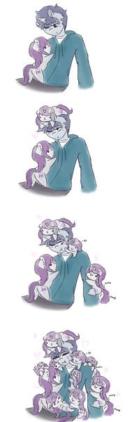 Size: 605x1920 | Tagged: anthro, anthro oc, artist:wickedsilly, chibi, comic, cute, derpibooru import, heart, humping, male, nom, oc, oc:sleepy head, oc:wicked silly, oc x oc, pony hat, pony pet, ponysona, shipping, straight, suggestive, unofficial characters only, wickedsleepy