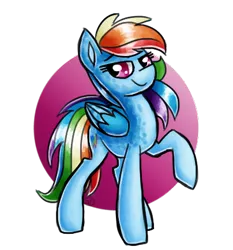 Size: 404x433 | Tagged: artist:sallindaemon, derpibooru import, rainbow dash, raised hoof, safe, simple background, solo, transparent background