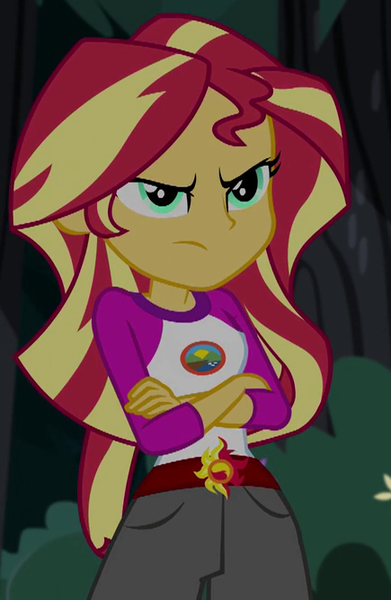 Size: 435x667 | Tagged: safe, derpibooru import, screencap, sunset shimmer, equestria girls, legend of everfree, cropped, solo, unamused