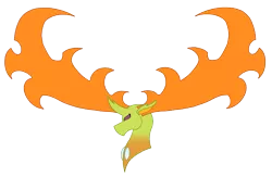 Size: 1453x950 | Tagged: antlers, artist:combatkaiser, changedling, changeling, derpibooru import, glare, horns, impossibly large horn, king thorax, megaloceros, safe, simple background, solo, this isn't even my final form, thorax, to where and back again, transparent background