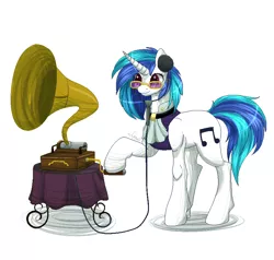 Size: 800x761 | Tagged: artist:peachmayflower, derpibooru import, phonograph, safe, solo, victrola scratch, vinyl scratch